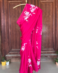 Lily deep pink crepe saree