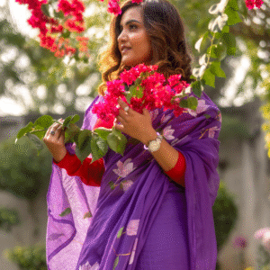 Magnolia purple kota doria saree