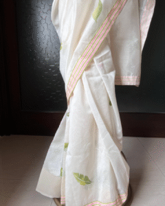 Banana leaf chanderi saree