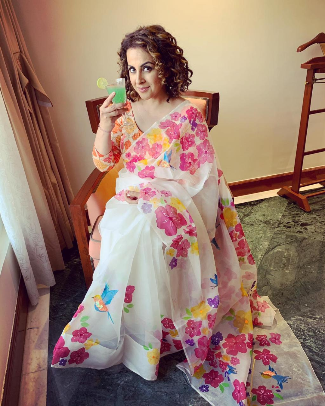 Firdaus white organza saree - Image 4