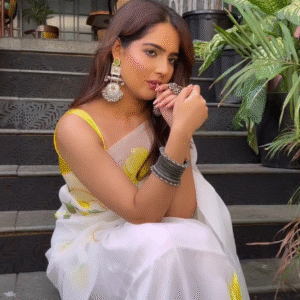 Magnolia white organza saree