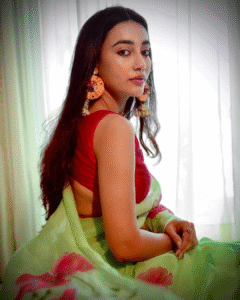 Zoya green organza saree